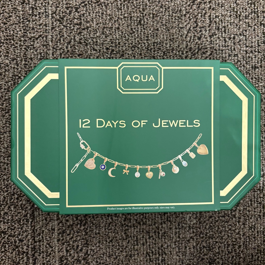 Bloomingdales Aqua 12 Days Of Jewels Advent Calendar Necklace Brand New 40$